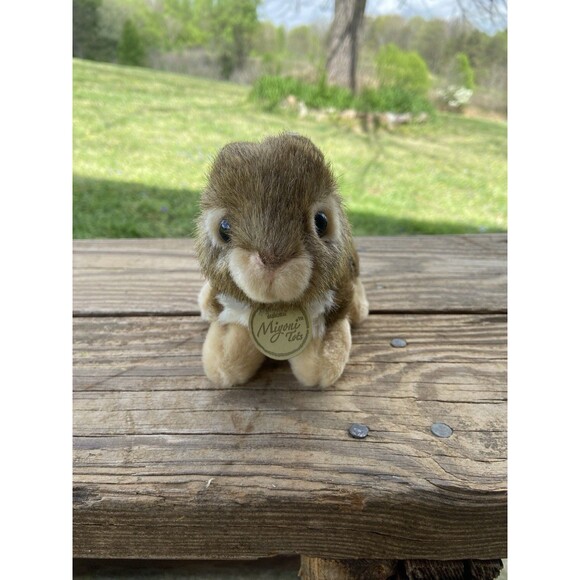 Aurora Miyoni Brown  Plush 7  inch  Easter Bunny Rabbit Stuffed Animal - Picture 6 of 6